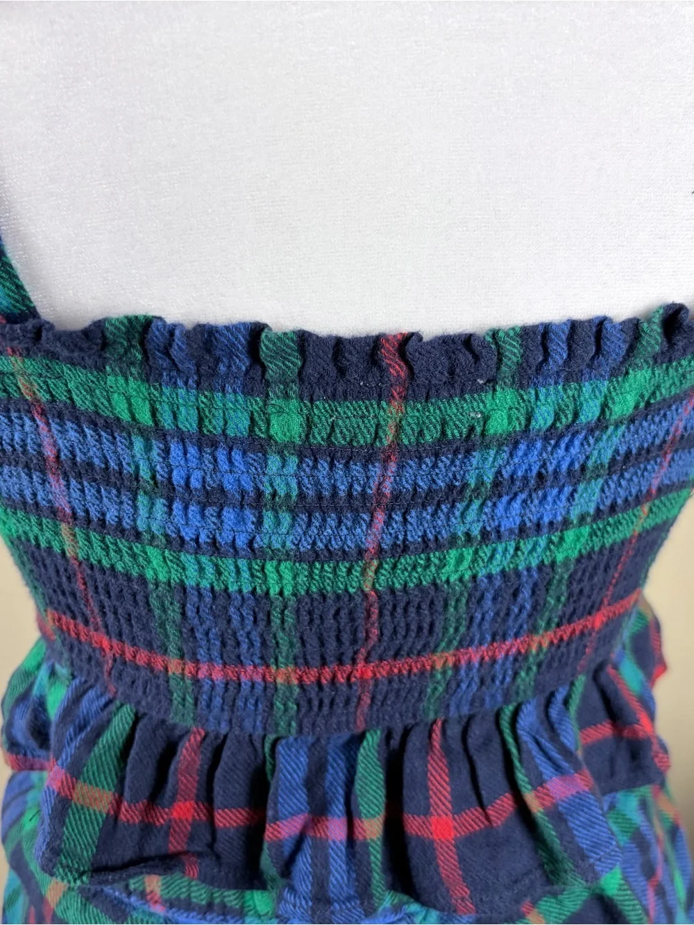 Aerie Plaid Flannel 2 Piece Lounge Set Size XS Ruffle Tank and Boxers Coquette